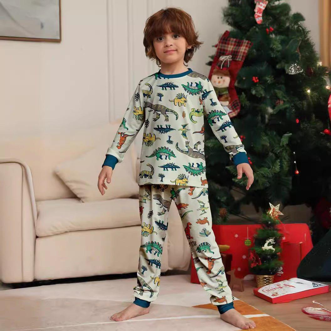 Christmas Dinosaur Print Family Matching Pajamas Set | Holiday Loungewear for the Whole Family - Coscosmos