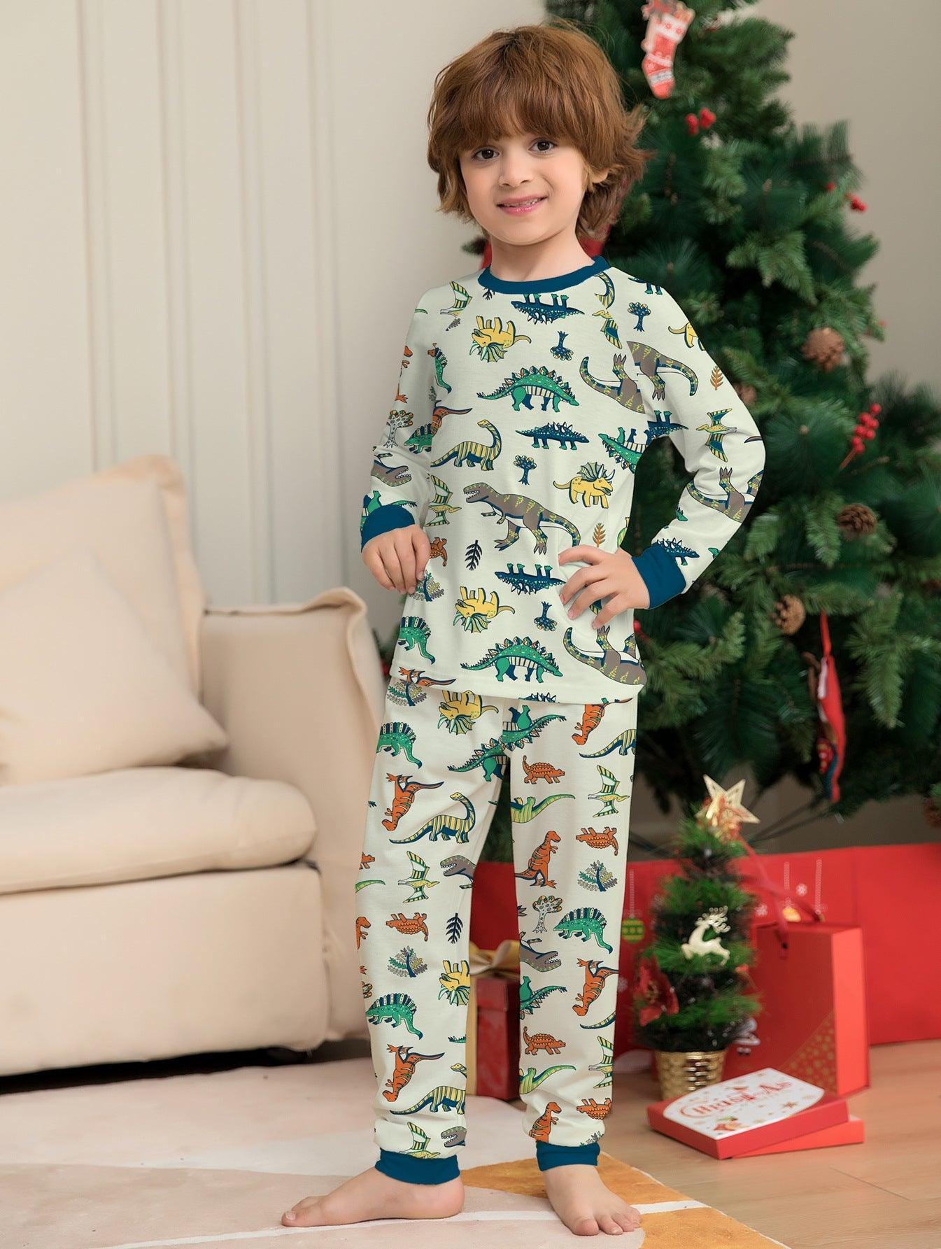 Christmas Dinosaur Print Family Matching Pajamas Set | Holiday Loungewear for the Whole Family - Coscosmos