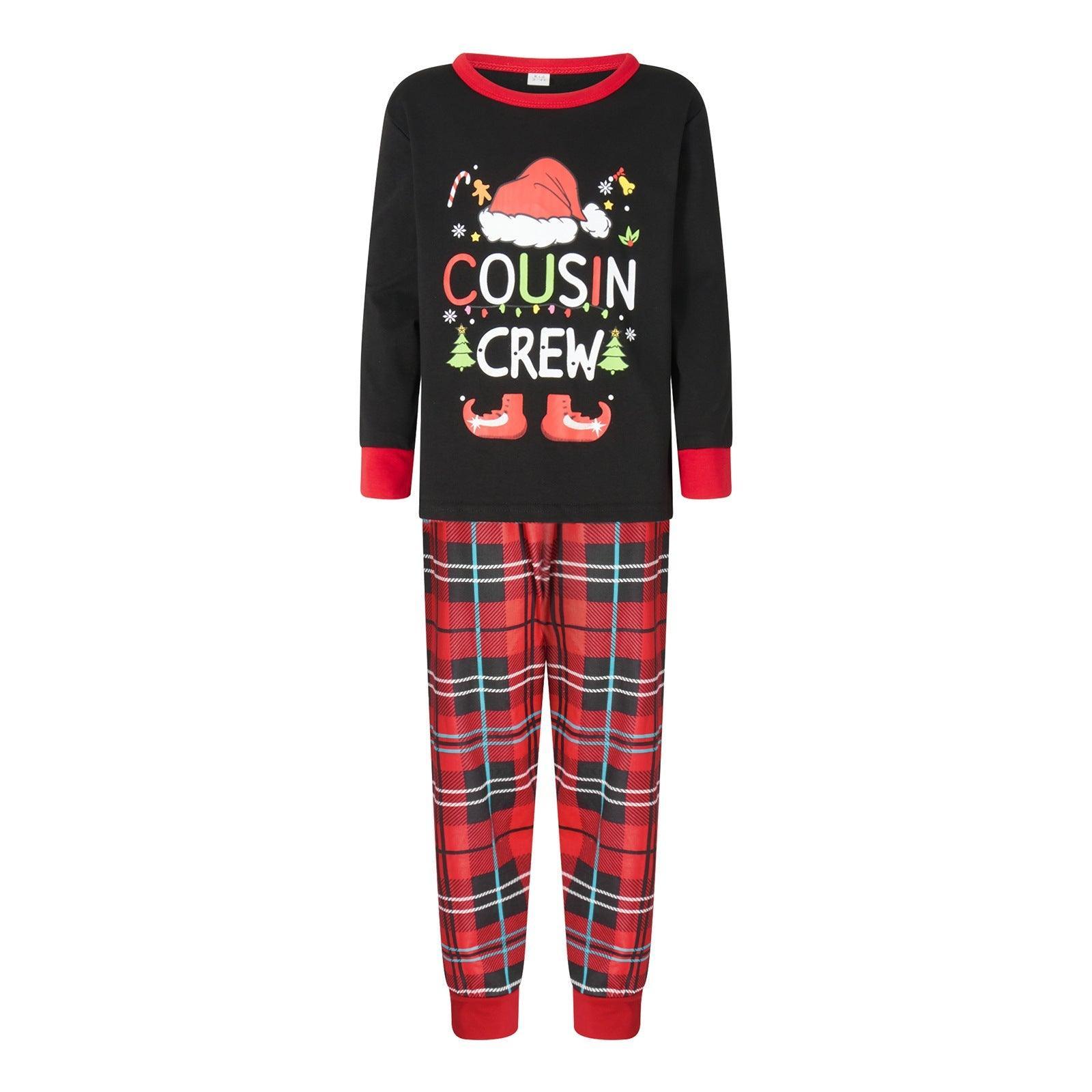 Christmas Family Matching Pajamas | Fall Winter Parent - Child Cotton Sleepwear Set for Family of Three - Coscosmos