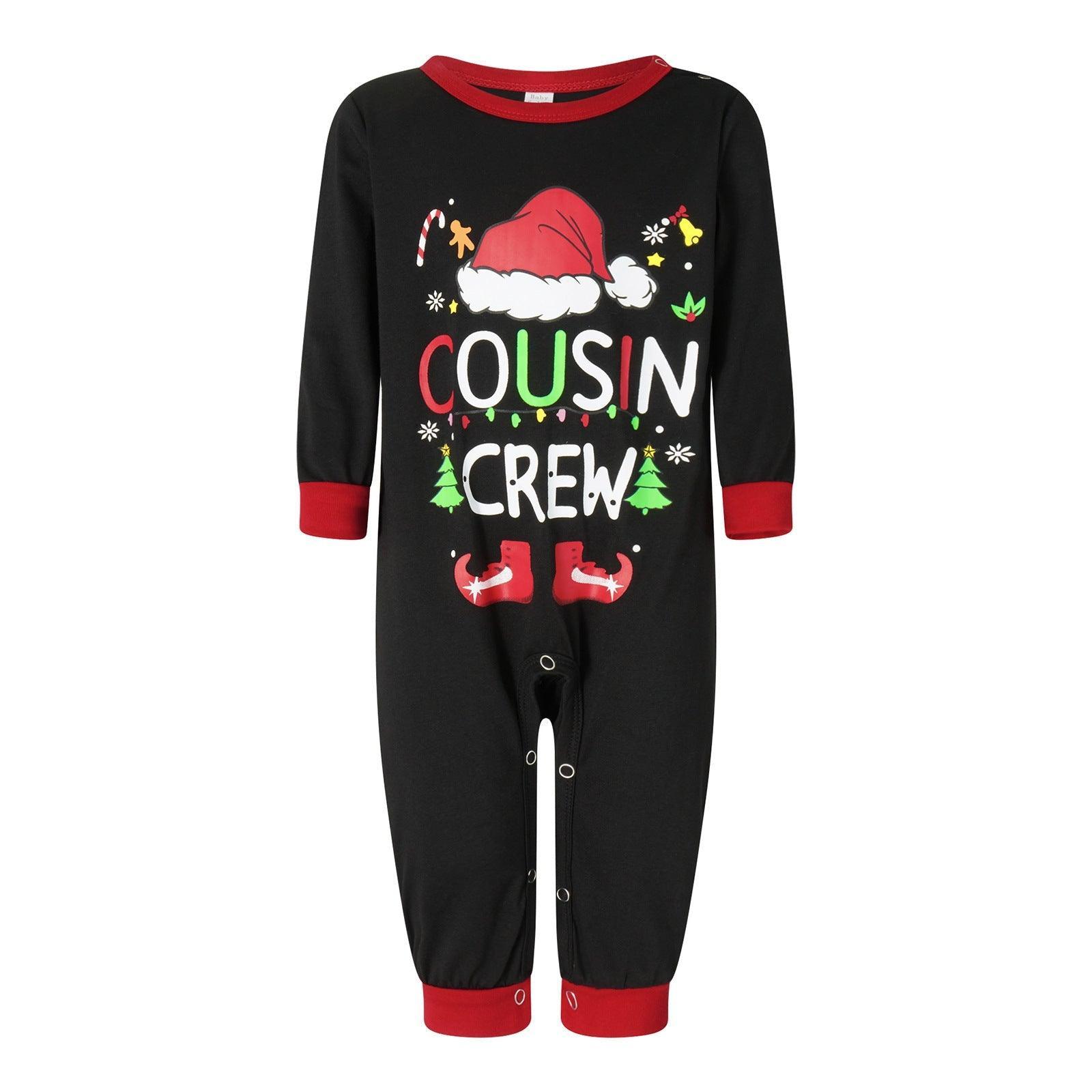 Christmas Family Matching Pajamas | Fall Winter Parent - Child Cotton Sleepwear Set for Family of Three - Coscosmos