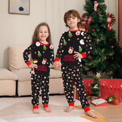 Christmas Family Matching Pajamas Set | Santa Claus Full Floral Print Long Sleeve Loungewear for Family Photos - Coscosmos