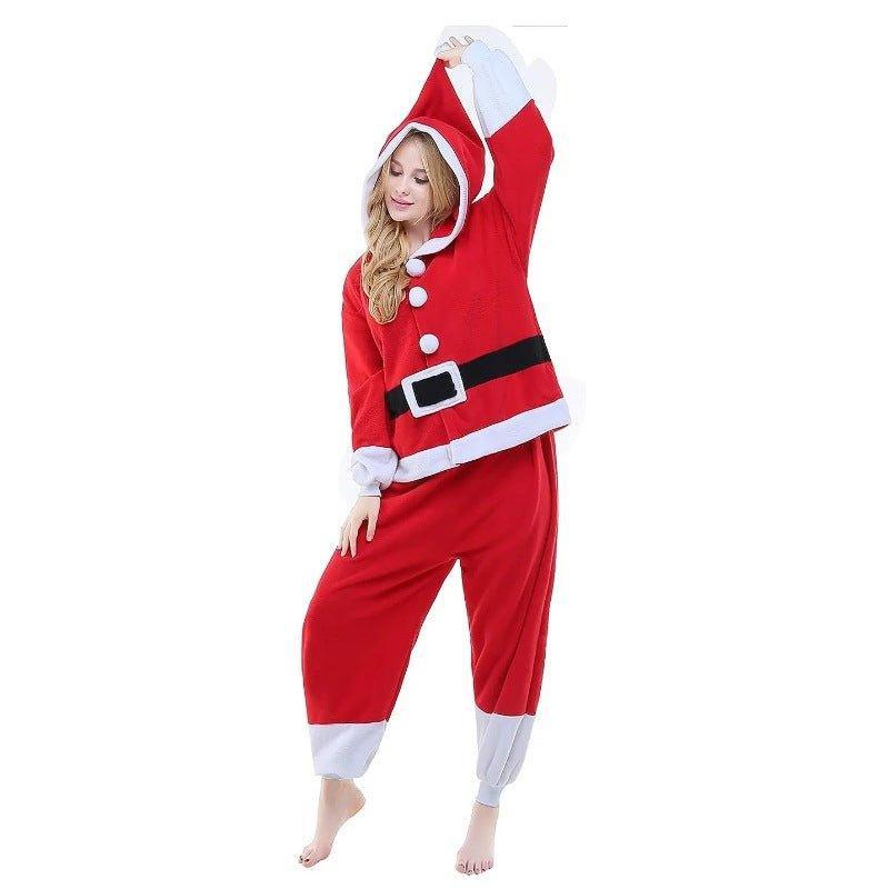 Christmas & Halloween Adult Couple Onesie Pajamas Flannel Fleece Loungewear | Holiday Cosplay Costume - Coscosmos