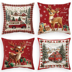 Christmas pillow cover flannel pillow pillowcase sofa cushion printing by pillowcase processing cross - border pillowcase wholesale - Coscosmos