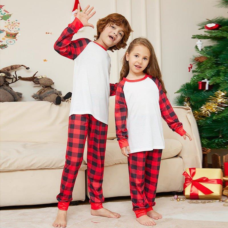 Christmas Red and White Plaid Matching Family Pajamas Set | Cozy Festive Holiday Loungewear - Coscosmos