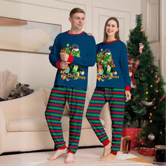 Christmas T - Rex & Christmas Tree Matching Family Pajamas Set | Fun Holiday Cartoon Print Sleepwear - Coscosmos