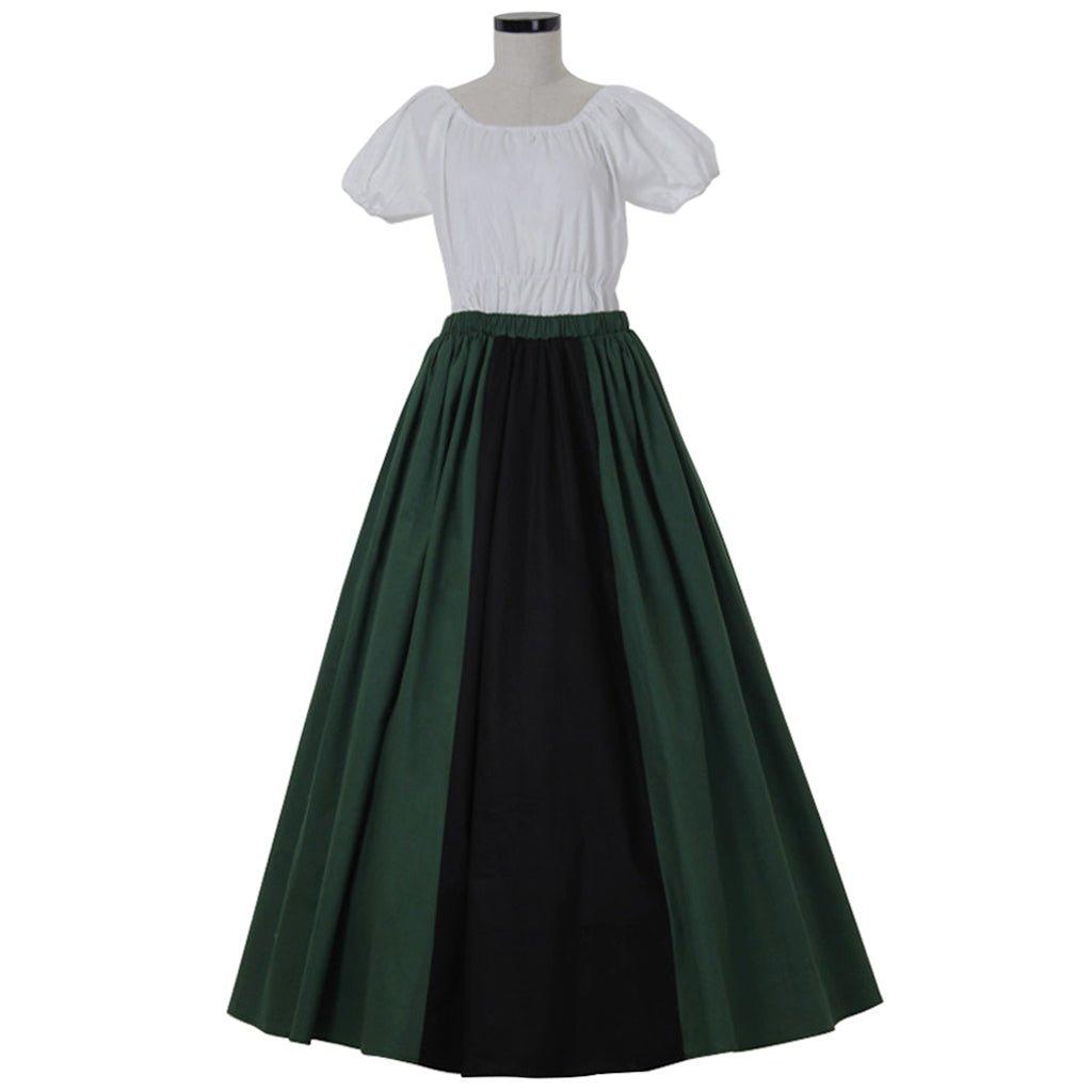 Civil War Costume Medieval Victorian Green Princess Dress - Halloween Carnival Theme Party Ball Gown - Coscosmos