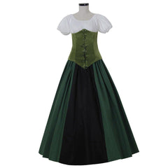 Civil War Costume Medieval Victorian Green Princess Dress - Halloween Carnival Theme Party Ball Gown - Coscosmos