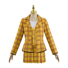 Clueless Cher Costume for Women - Yellow Plaid 90s Schoolgirl Jacket & Skirt Set - Coscosmos