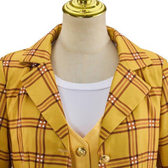 Clueless Cher Costume for Women - Yellow Plaid 90s Schoolgirl Jacket & Skirt Set - Coscosmos