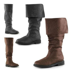 Cos Renaissance Boots Medieval Pirate Boots Western Knight Boots Gothic Cosplay Pull - On Mid - Calf Flat Boots for Men & Women - Coscosmos