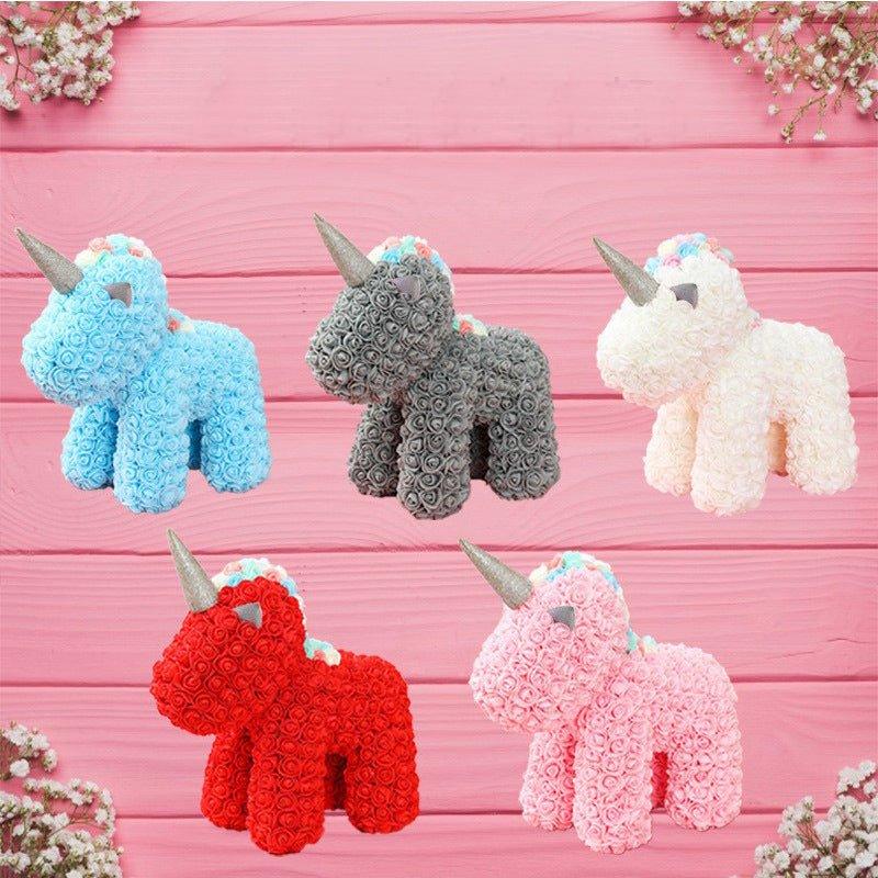 Creative Valentine's Gift: PE Foam Flower Bear, Unicorn Rose, and Eternal Unicorn Flower for Girls - Coscosmos