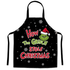 Cross - border Christmas decorations Fabric print Santa Claus Christmas apron Restaurant Bar Party atmosphere Decorative apron - Coscosmos