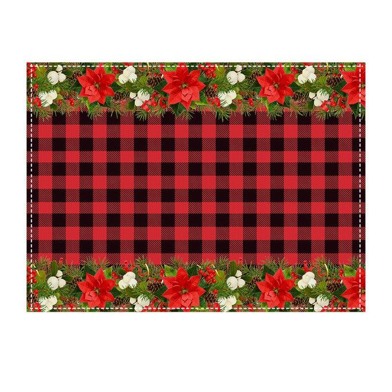 Cross - border Christmas Plant Flower Table Mat Amazon Home Holiday Celebration Ornament Western Food Mat Insulation Mat - Coscosmos