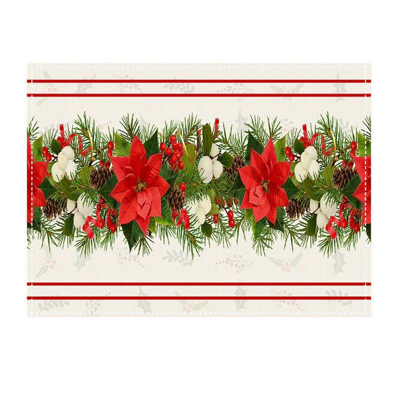 Cross - border Christmas Plant Flower Table Mat Amazon Home Holiday Celebration Ornament Western Food Mat Insulation Mat - Coscosmos