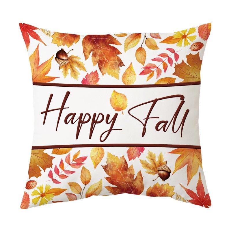 Cross - border e - commerce pumpkin pillow cover autumn orange maple leaf pumpkin cushion cover Thanksgiving sofa decoration by pillowcase - Coscosmos