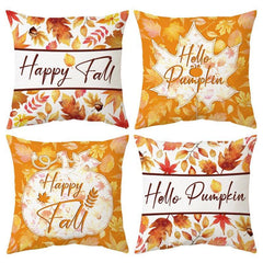 Cross - border e - commerce pumpkin pillow cover autumn orange maple leaf pumpkin cushion cover Thanksgiving sofa decoration by pillowcase - Coscosmos