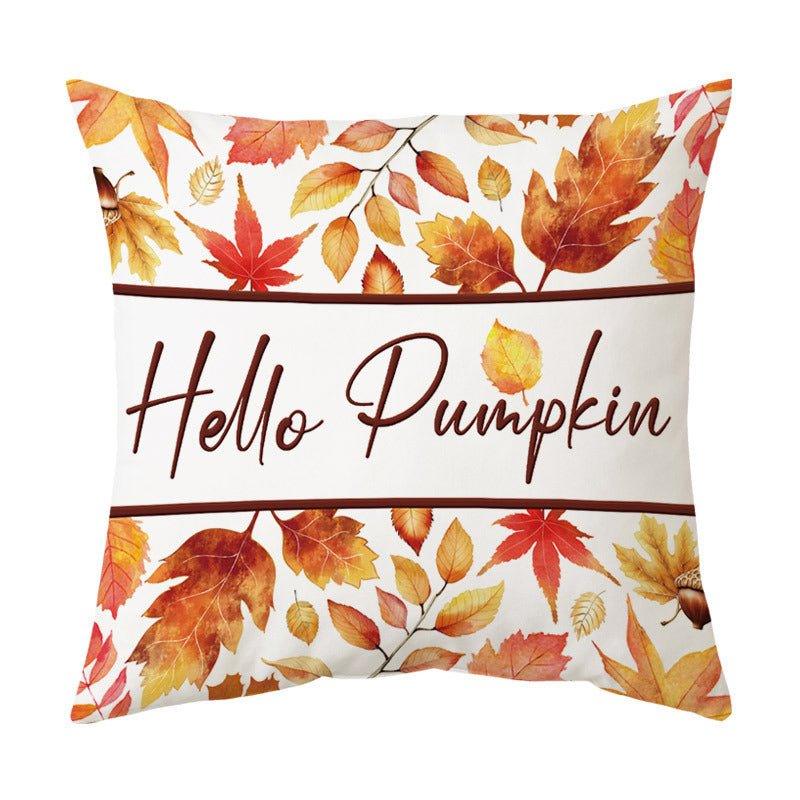 Cross - border e - commerce pumpkin pillow cover autumn orange maple leaf pumpkin cushion cover Thanksgiving sofa decoration by pillowcase - Coscosmos