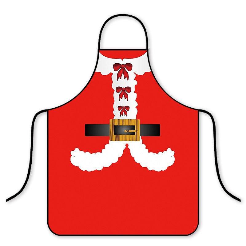 Cross - border hot pants Christmas cartoon adult children apron Korean version fashion kitchen home waterproof hot pot shop cloth - Coscosmos