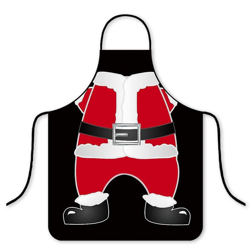 Cross - border hot pants Christmas cartoon adult children apron Korean version fashion kitchen home waterproof hot pot shop cloth - Coscosmos