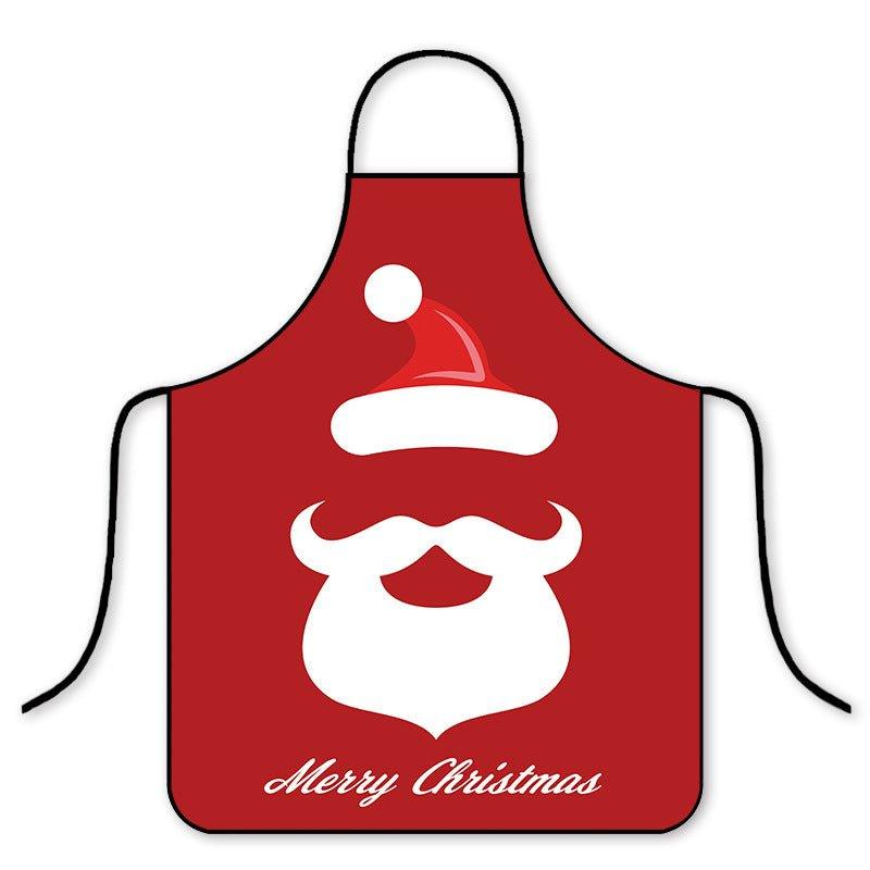 Cross - border hot pants Christmas cartoon adult children apron Korean version fashion kitchen home waterproof hot pot shop cloth - Coscosmos