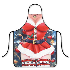 Cross - border hot pants Christmas cartoon adult children apron Korean version fashion kitchen home waterproof hot pot shop cloth - Coscosmos