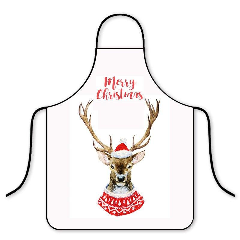 Cross - border hot pants Christmas cartoon adult children apron Korean version fashion kitchen home waterproof hot pot shop cloth - Coscosmos