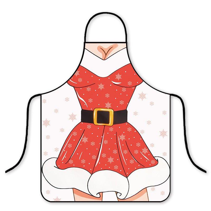 Cross - border hot pants Christmas cartoon adult children apron Korean version fashion kitchen home waterproof hot pot shop cloth - Coscosmos