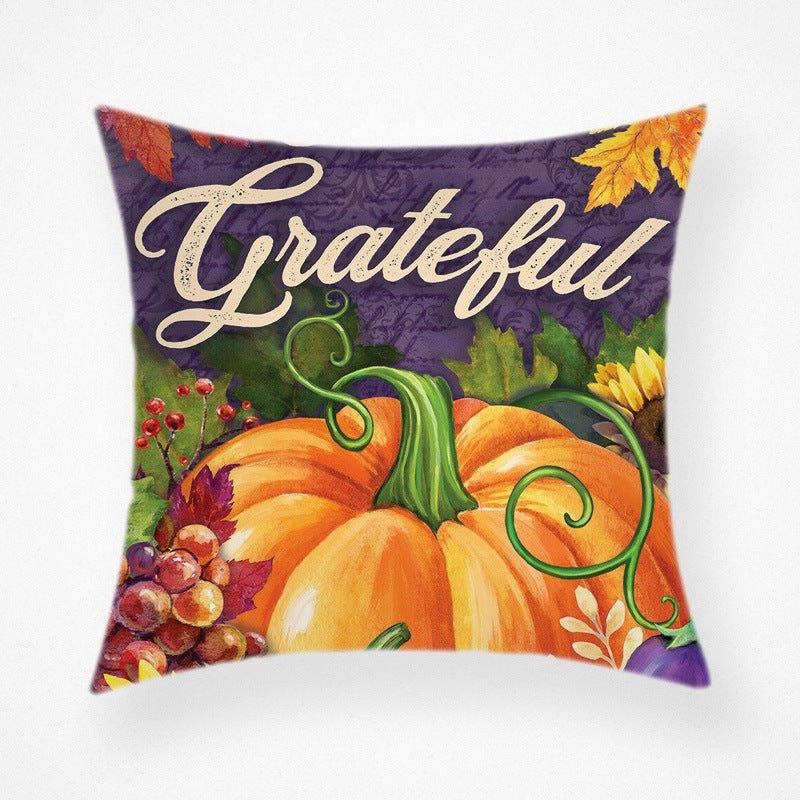 Cross - border hot - selling Thanksgiving pillow cover, cross - border new Thanksgiving pumpkin pillowcase car sofa cushion - Coscosmos