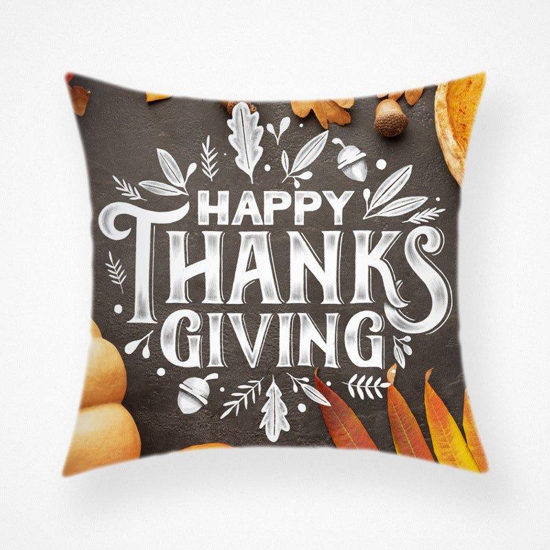 Cross - border hot - selling Thanksgiving pillow cover, cross - border new Thanksgiving pumpkin pillowcase car sofa cushion - Coscosmos