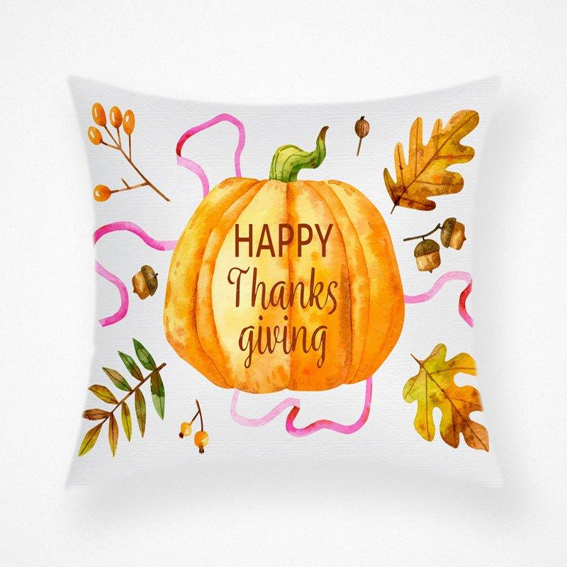 Cross - border hot - selling Thanksgiving pillow cover, cross - border new Thanksgiving pumpkin pillowcase car sofa cushion - Coscosmos