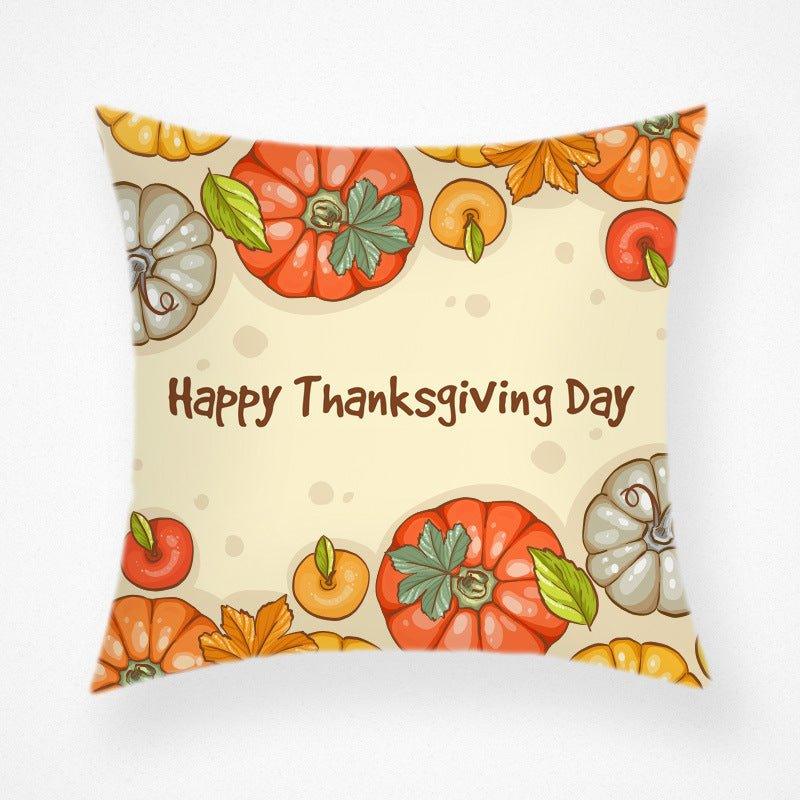 Cross - border hot - selling Thanksgiving pillow cover, cross - border new Thanksgiving pumpkin pillowcase car sofa cushion - Coscosmos