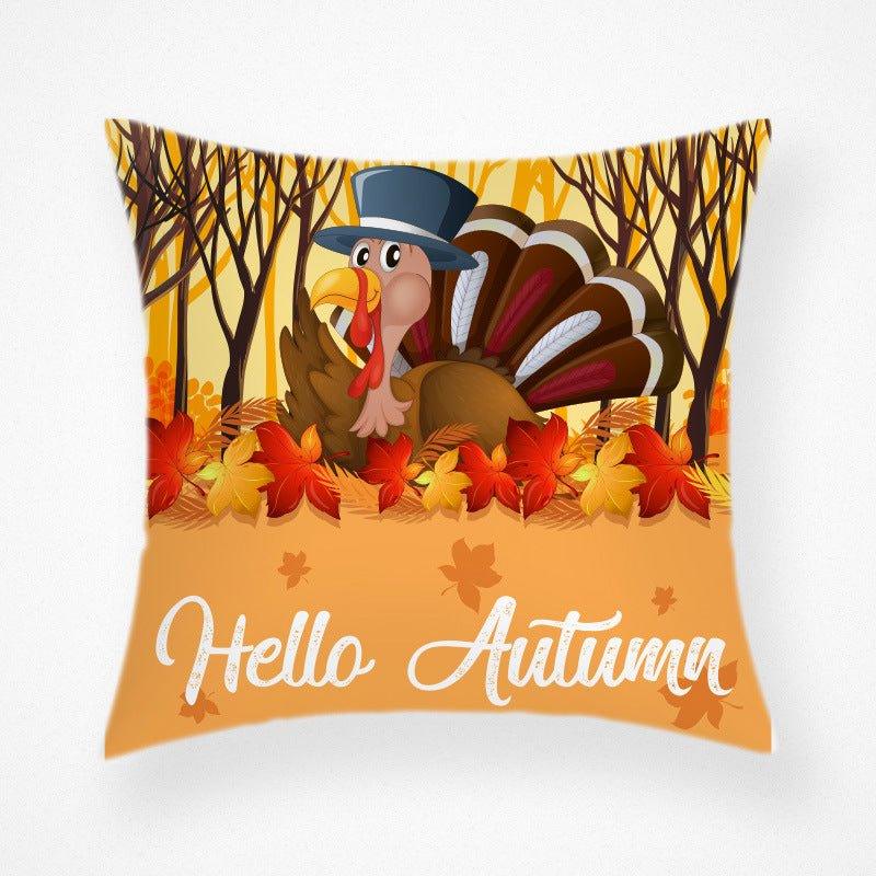 Cross - border hot - selling Thanksgiving pillow cover, cross - border new Thanksgiving pumpkin pillowcase car sofa cushion - Coscosmos