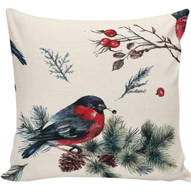 Cross - border ink Christmas pillow cover Home sofa Wreath printing Festive gift Winter Christmas pillow - Coscosmos