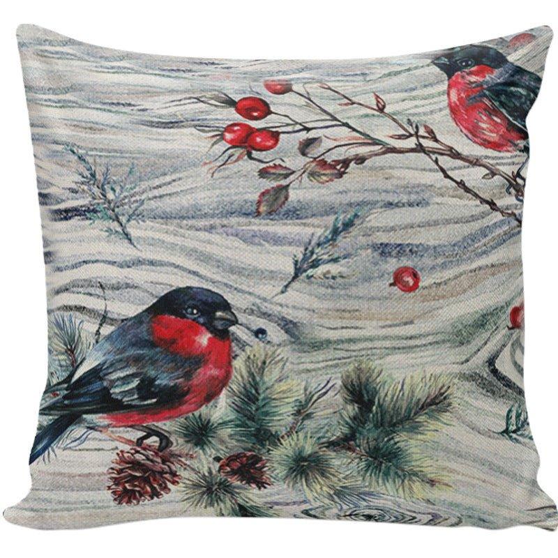 Cross - border ink Christmas pillow cover Home sofa Wreath printing Festive gift Winter Christmas pillow - Coscosmos