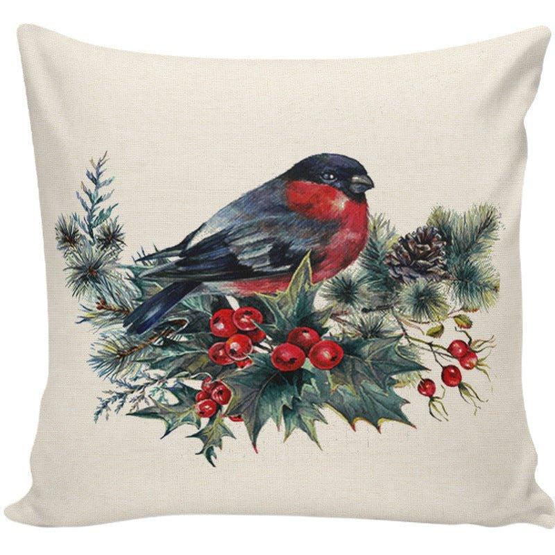 Cross - border ink Christmas pillow cover Home sofa Wreath printing Festive gift Winter Christmas pillow - Coscosmos