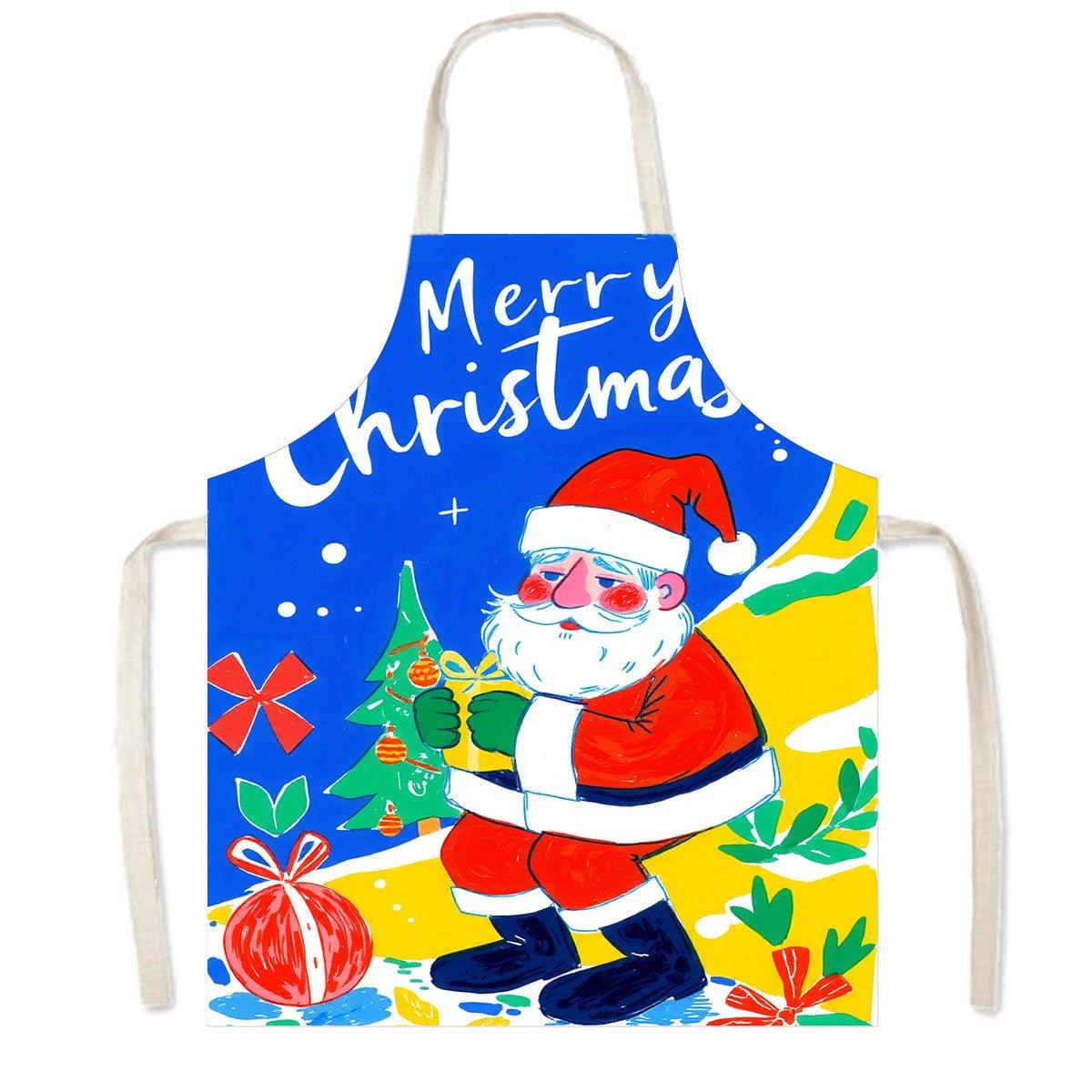 Cross - border new Christmas apron, festive adult children's neck apron, Christmas day cute creative gifts - Coscosmos