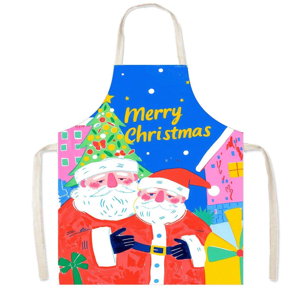 Cross - border new Christmas apron, festive adult children's neck apron, Christmas day cute creative gifts - Coscosmos