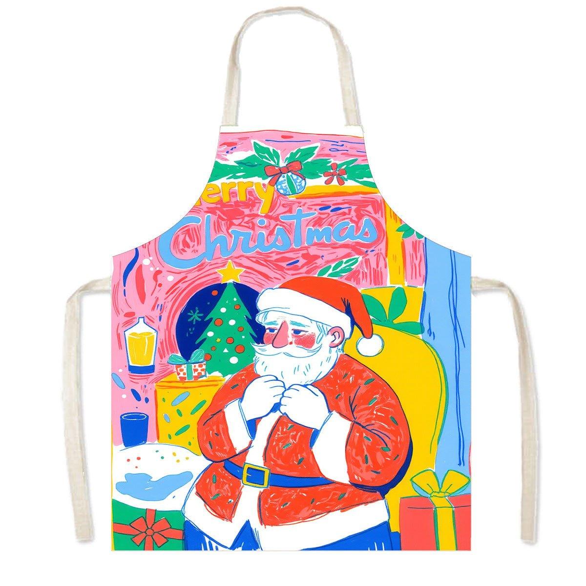 Cross - border new Christmas apron, festive adult children's neck apron, Christmas day cute creative gifts - Coscosmos