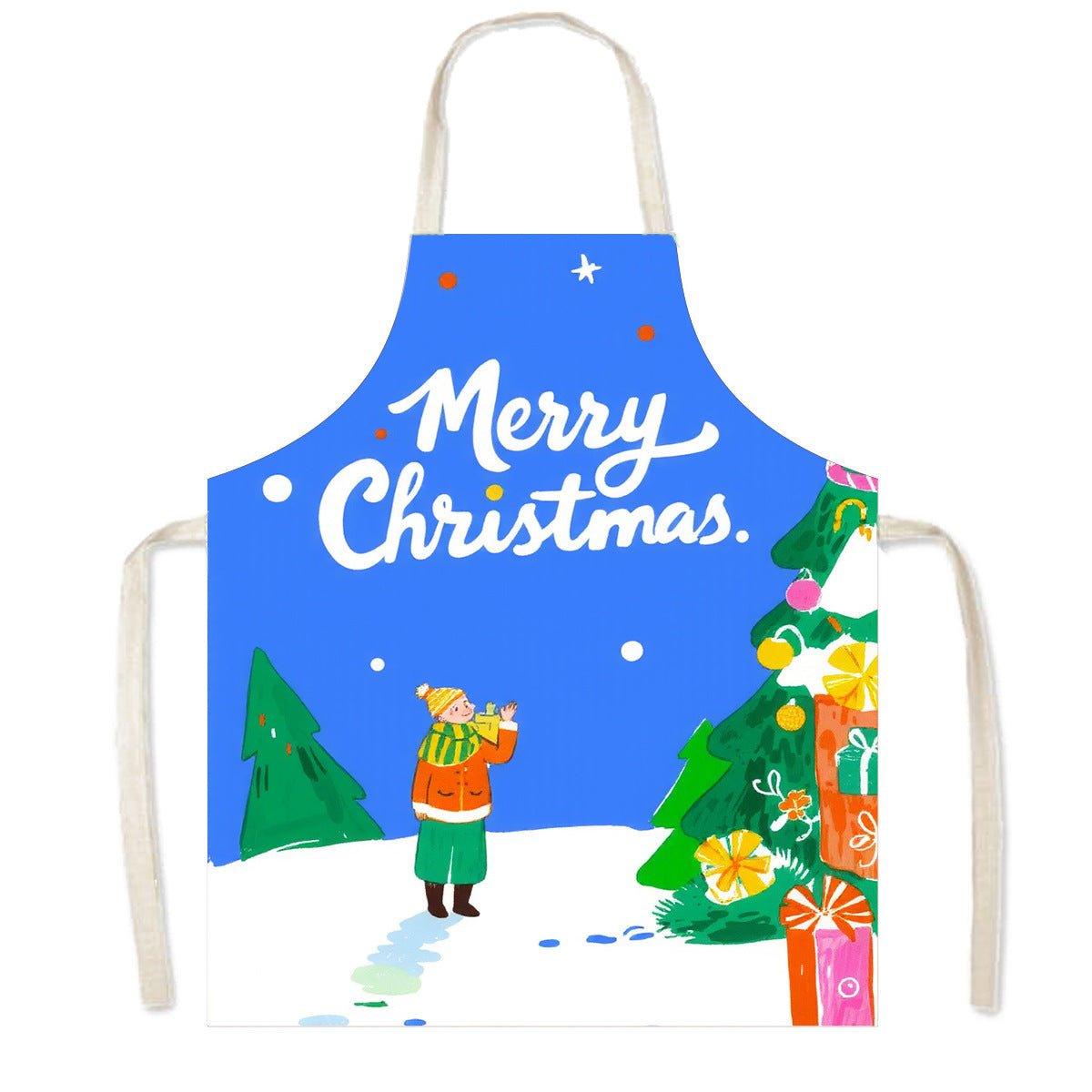 Cross - border new Christmas apron, festive adult children's neck apron, Christmas day cute creative gifts - Coscosmos