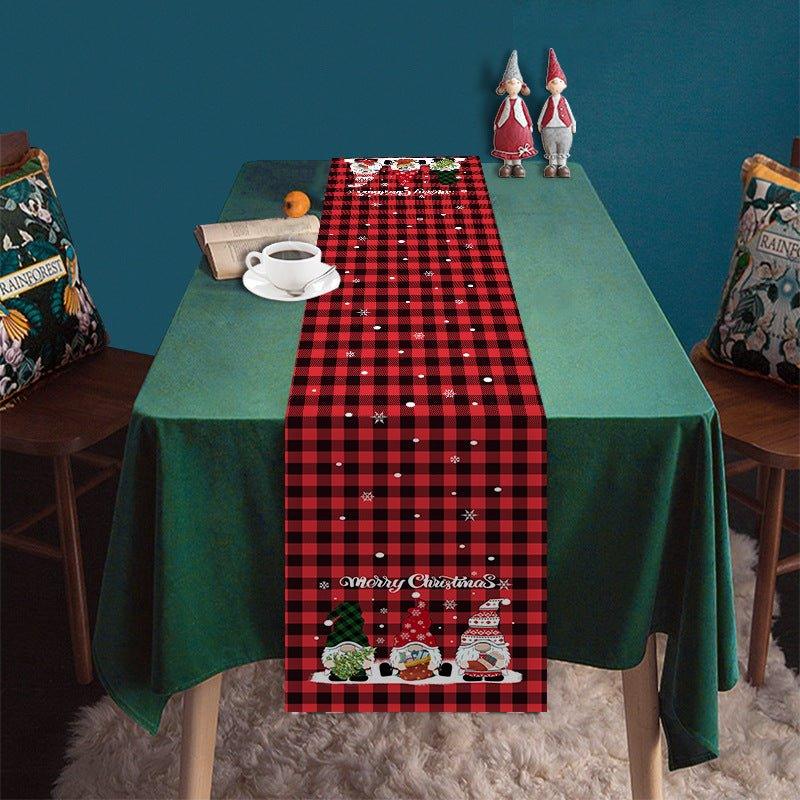 Cross - border new Christmas table flag decoration snowflake plaid snowman pattern Christmas printed tablecloth table mat - Coscosmos