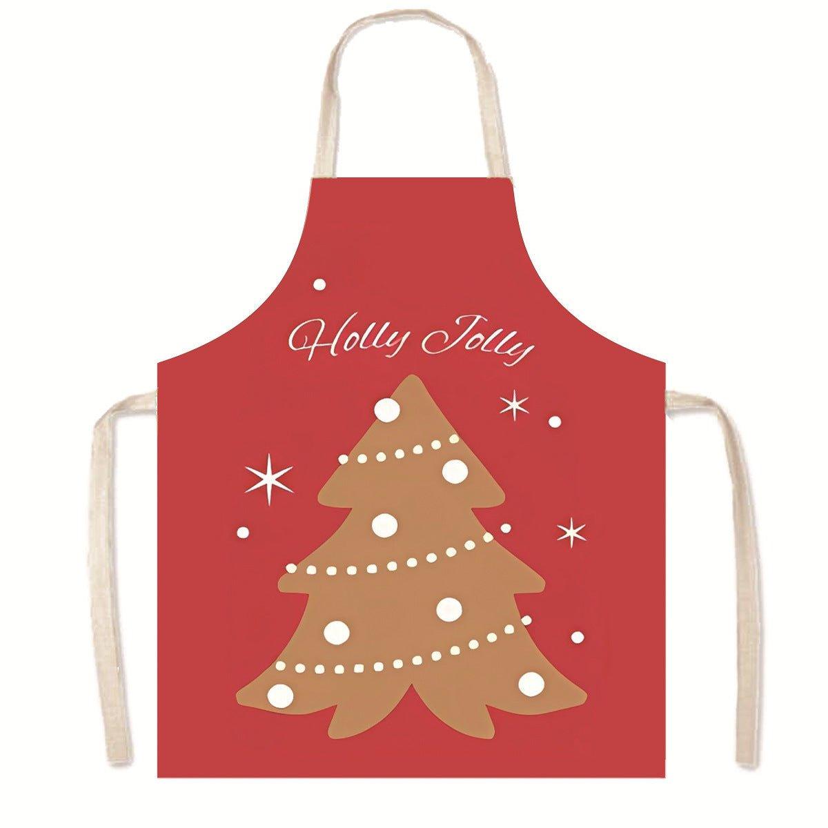 Cross - border new product Christmas apron merry Christmas holiday anti - fouling smock parent - child neck apron - Coscosmos