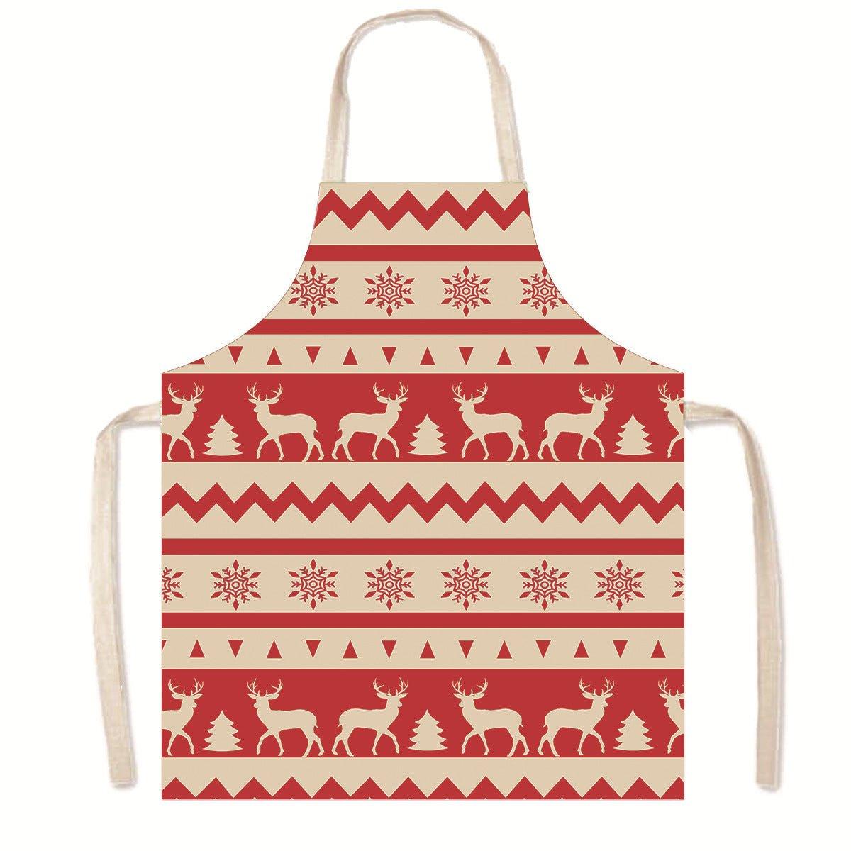 Cross - border new product Christmas apron merry Christmas holiday anti - fouling smock parent - child neck apron - Coscosmos