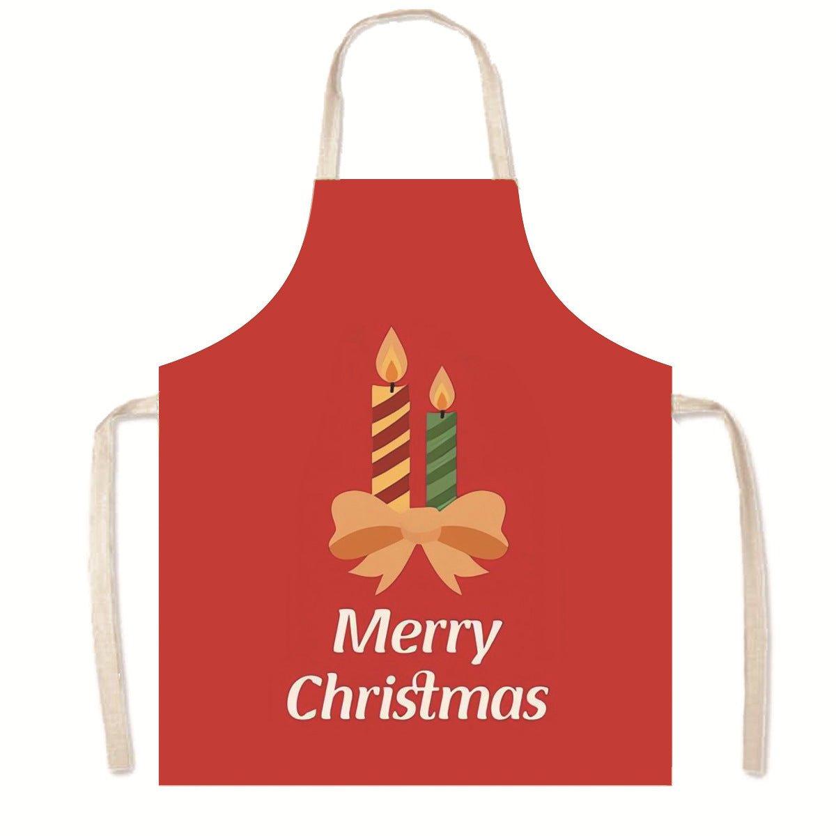 Cross - border new product Christmas apron merry Christmas holiday anti - fouling smock parent - child neck apron - Coscosmos