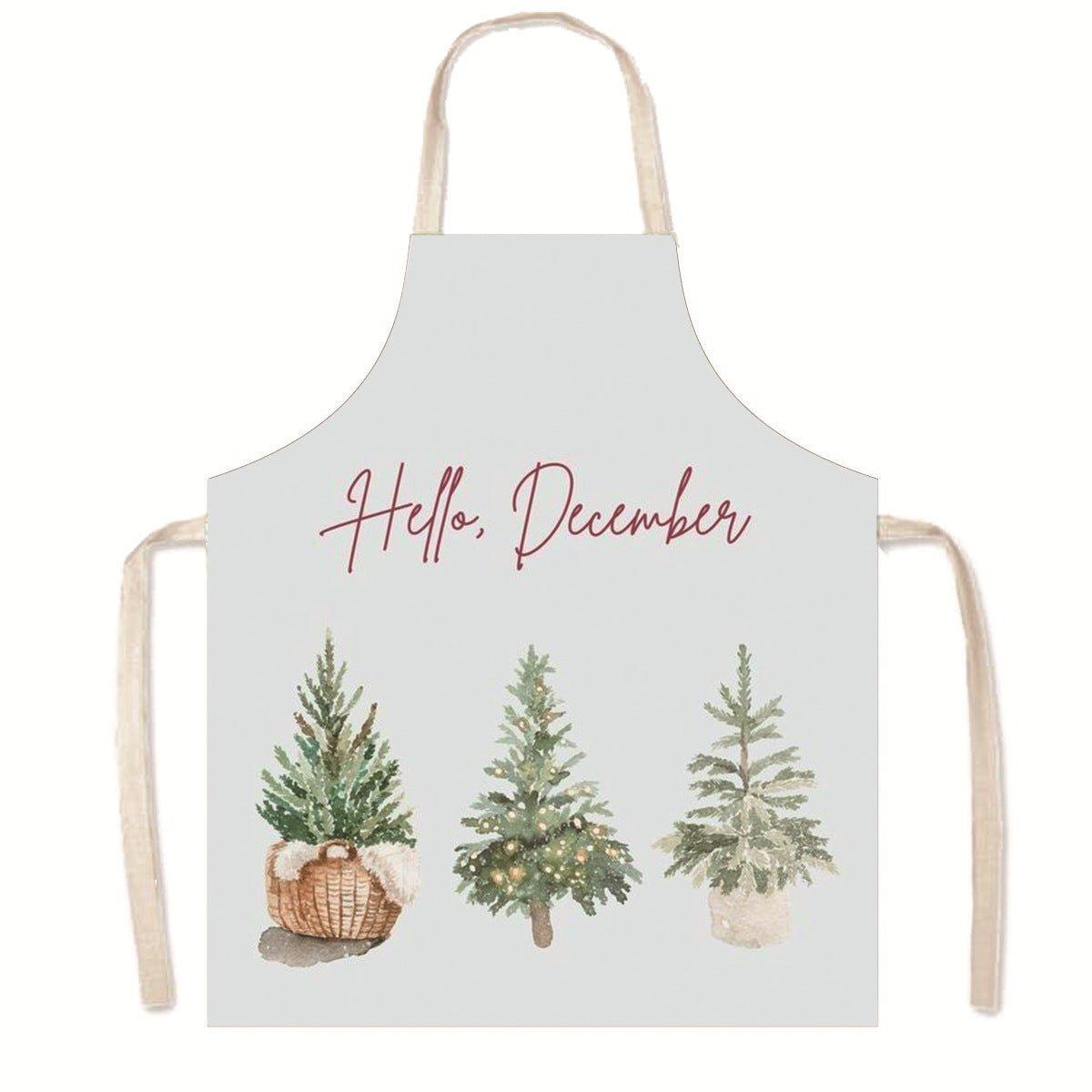 Cross - border new product Christmas apron merry Christmas holiday anti - fouling smock parent - child neck apron - Coscosmos