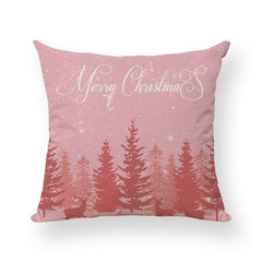 Cross - border pink Christmas pillow cover peach leather velvet digital printing home decoration pillow cushion cover manufacturer wholesale - Coscosmos