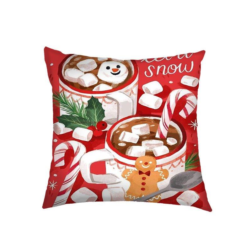 Cross - border US Christmas pillow cover Santa Claus, Elk holiday decoration pillow sofa bedside cushion - Coscosmos