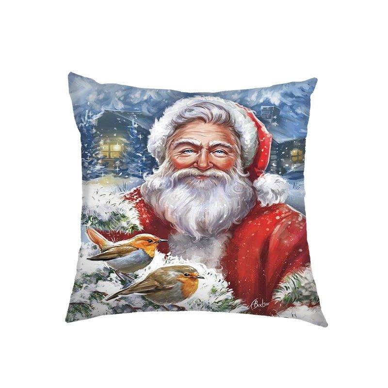 Cross - border US Christmas pillow cover Santa Claus, Elk holiday decoration pillow sofa bedside cushion - Coscosmos