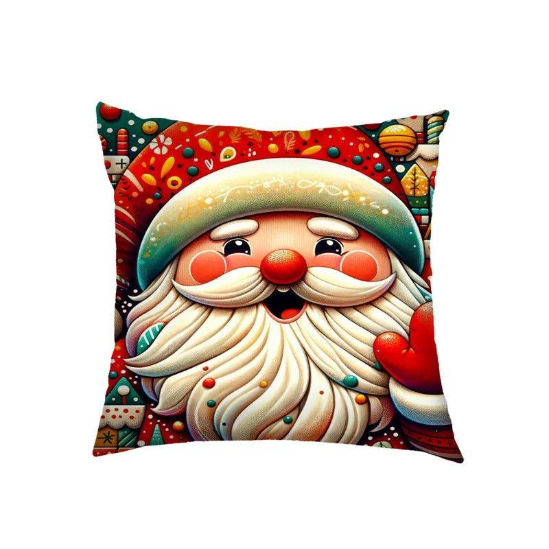 Cross - border US Christmas pillow cover Santa Claus, Elk holiday decoration pillow sofa bedside cushion - Coscosmos