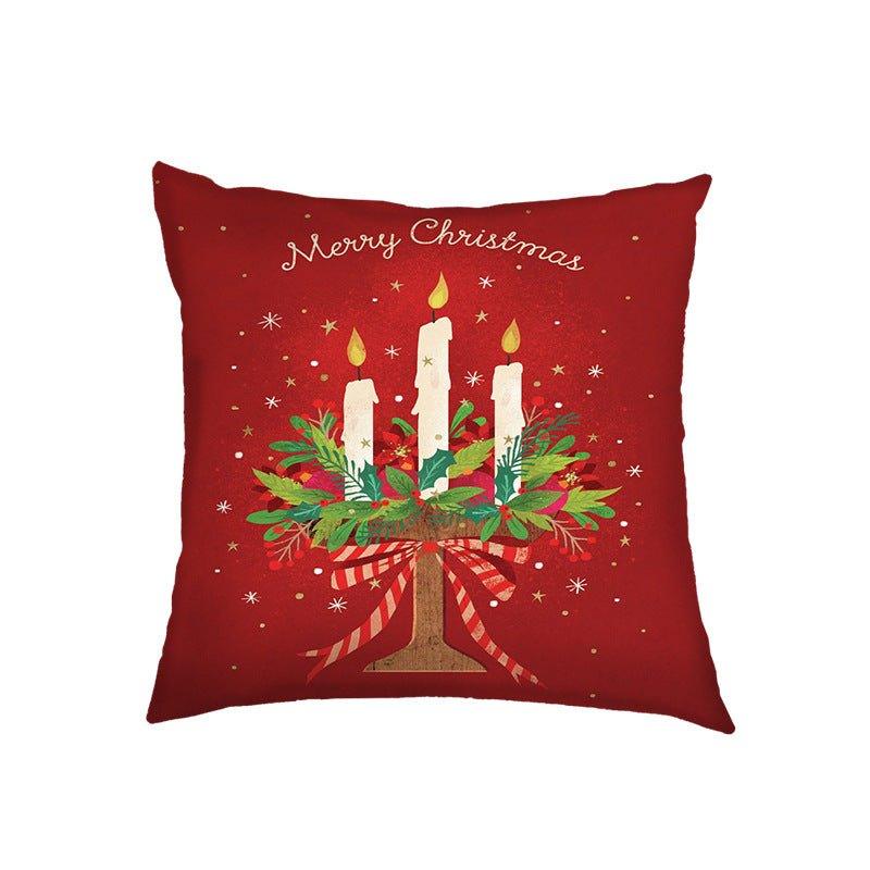 Cross - border US Christmas pillow cover Santa Claus, Elk holiday decoration pillow sofa bedside cushion - Coscosmos