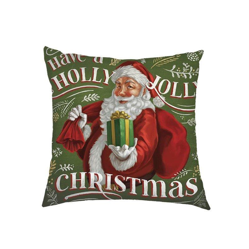 Cross - border US Christmas pillow cover Santa Claus, Elk holiday decoration pillow sofa bedside cushion - Coscosmos